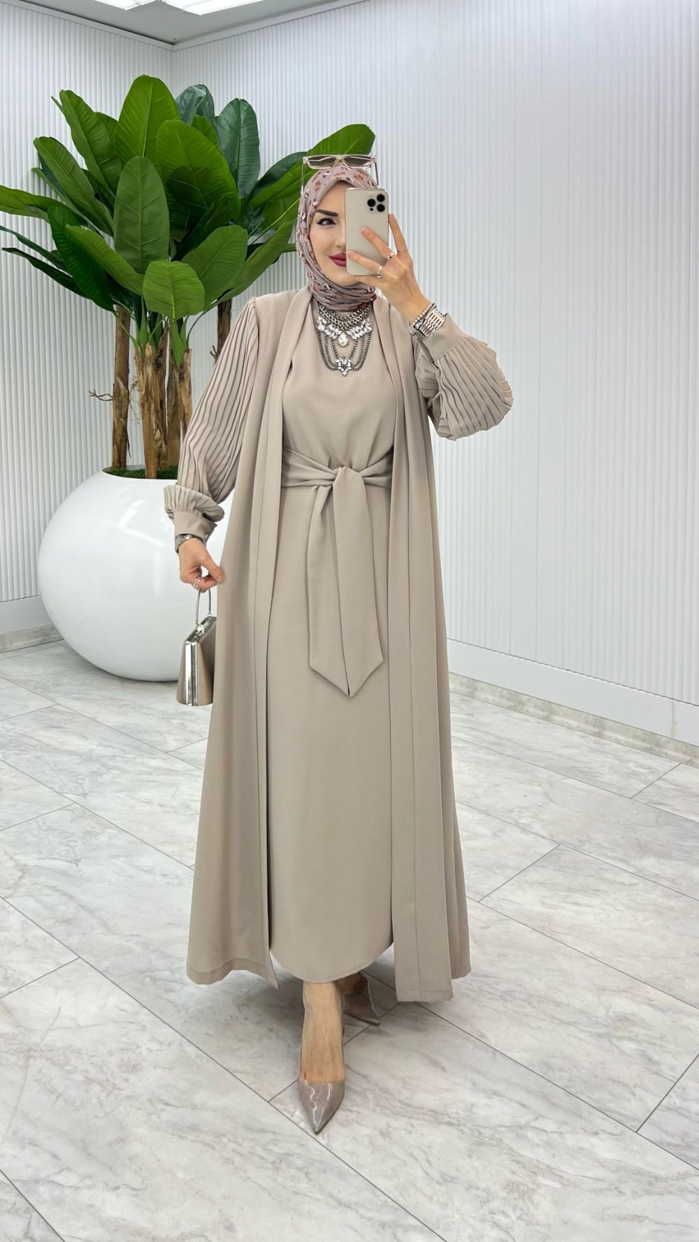 Taş Premıum Melek Abaya Takım