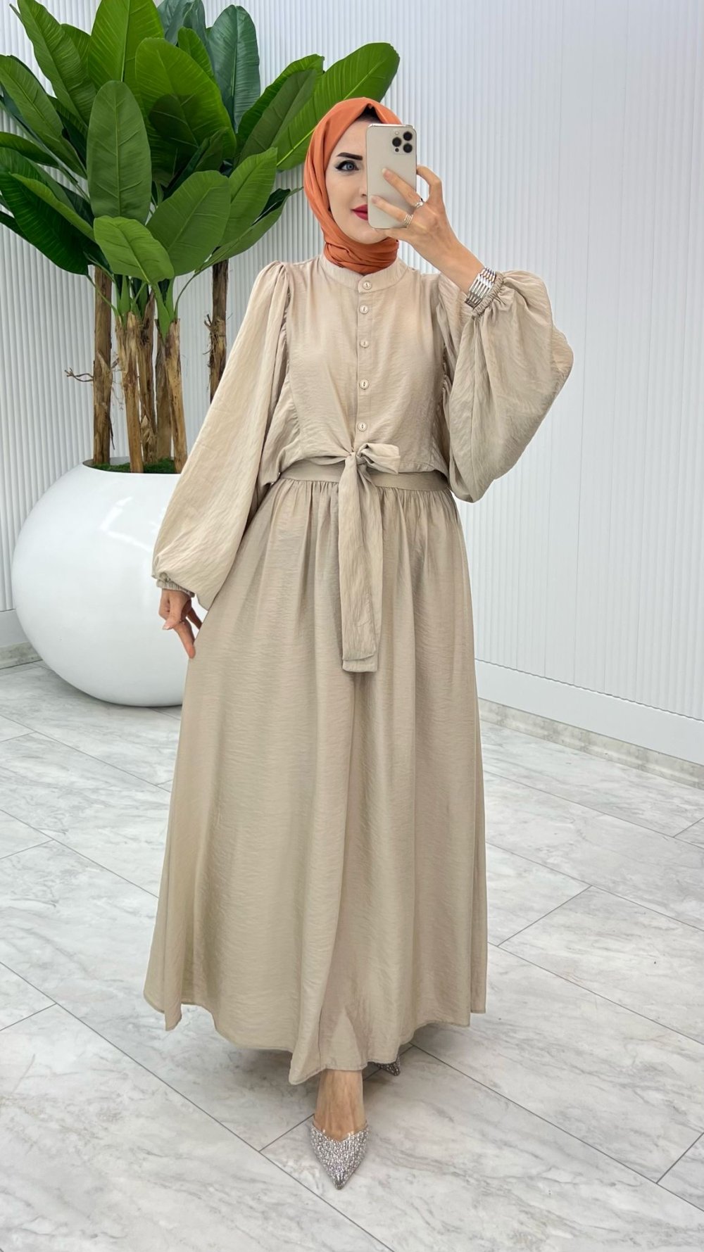 Taş Premium Yarasa Etek Takım Tesettür Giyim