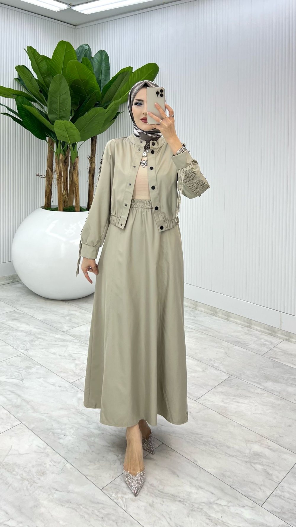 Taş Premium İclal Etek Takım Tesettür Giyim