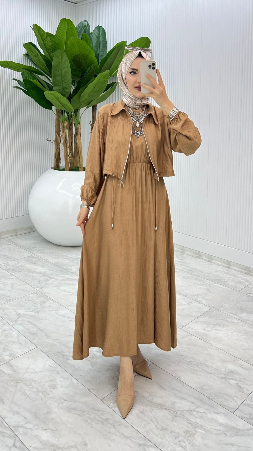 Vizon Jale Elbise Takım Tesettür Giyim