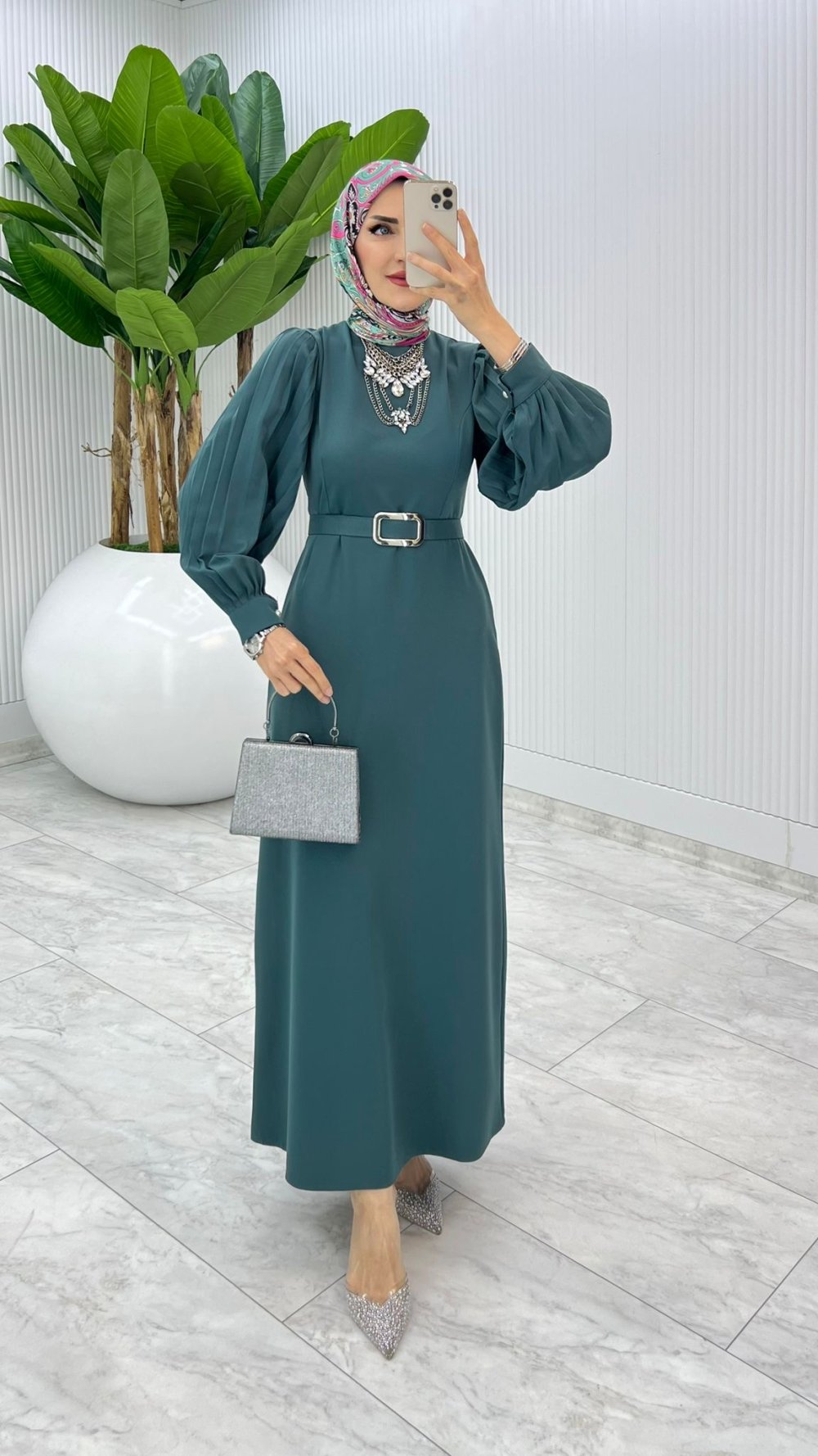 Zümrüt Kalem Elbise Tesettür Giyim