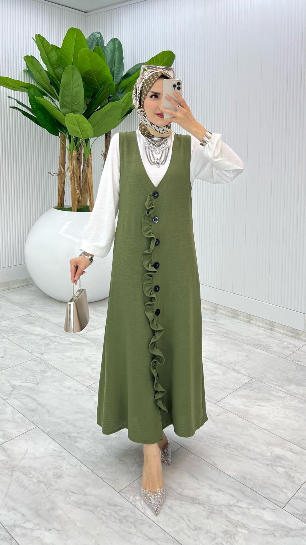 Haki Mahya Sadece Jile Tesettür Giyim