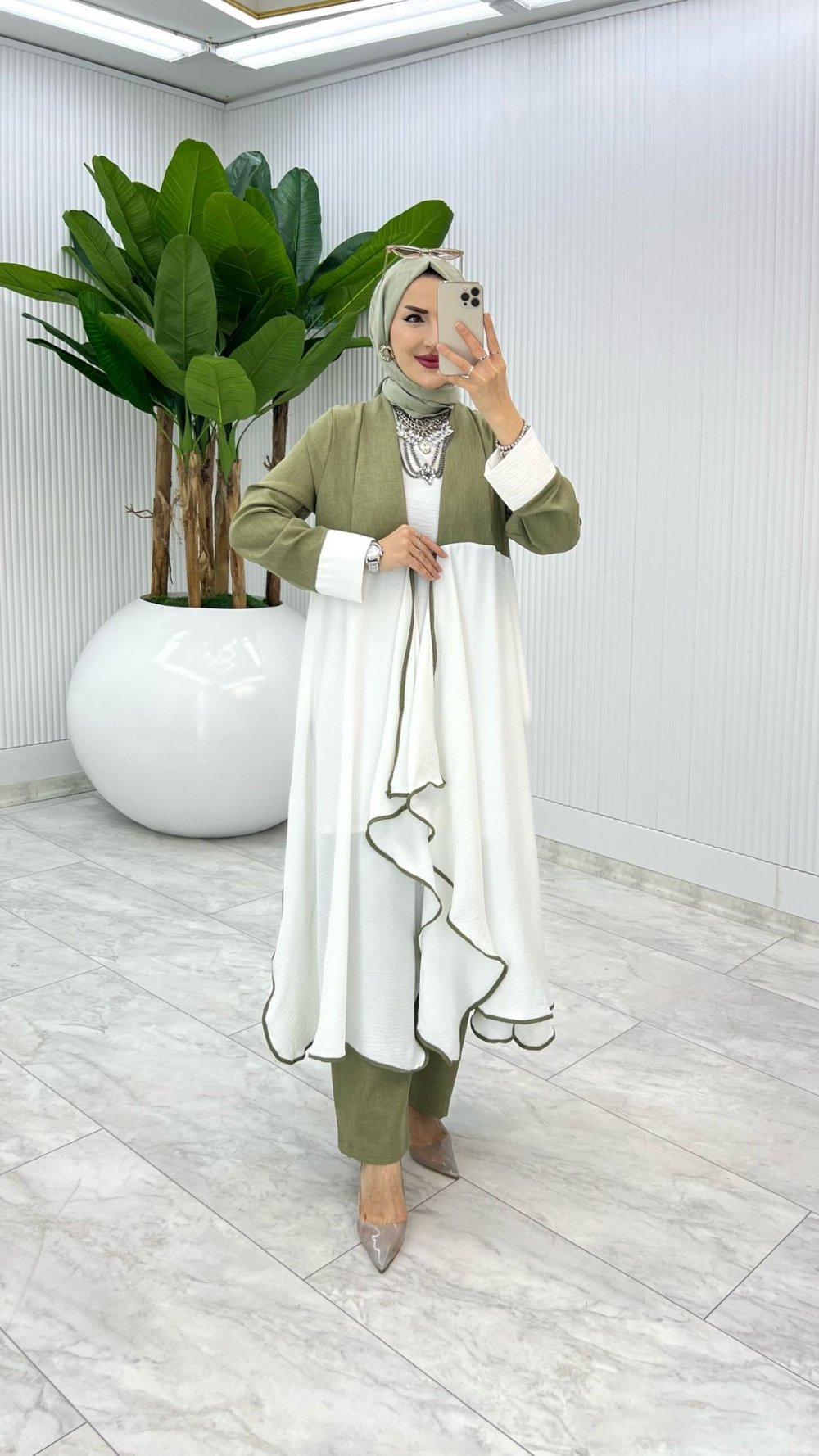 Haki Premium Angel Takım Tesettür Giyim