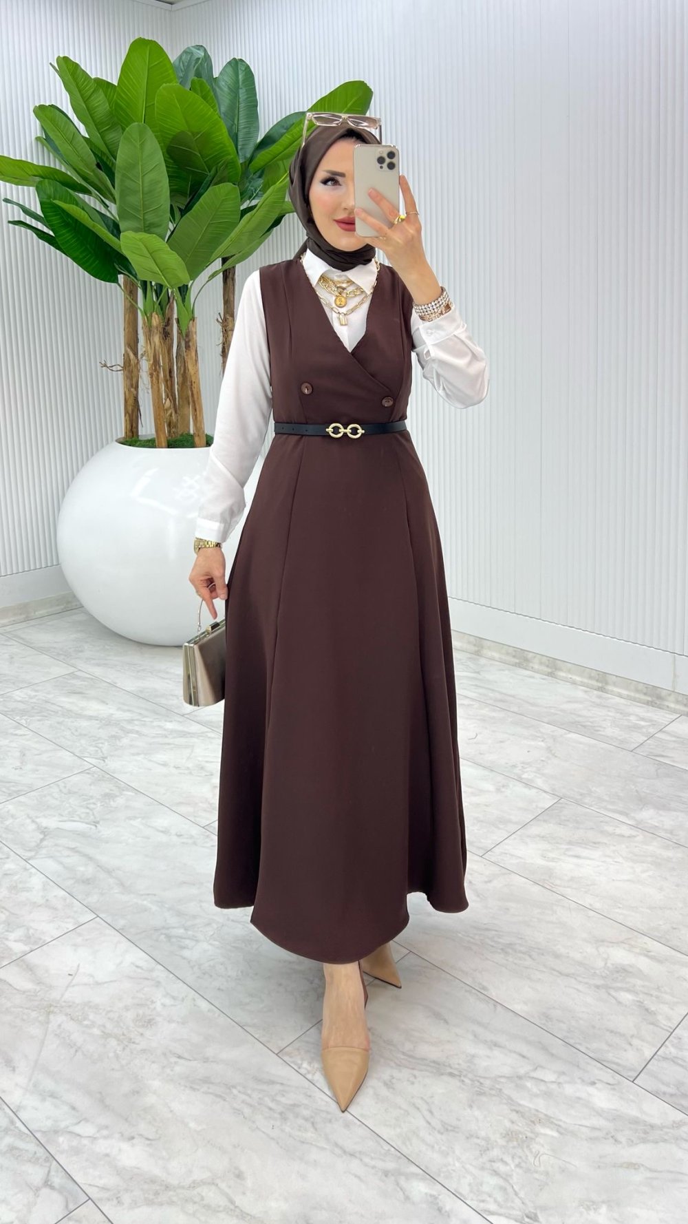 Kahve Firdevs Jile Tesettür Giyim