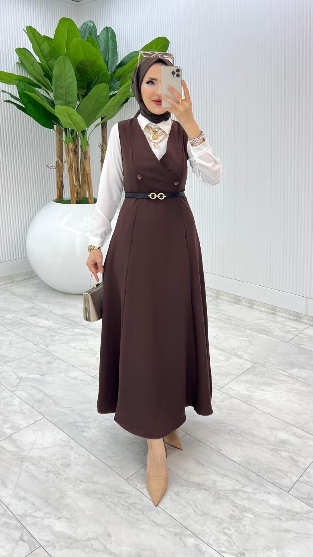 Kahve Hazen Jile Tesettür Giyim