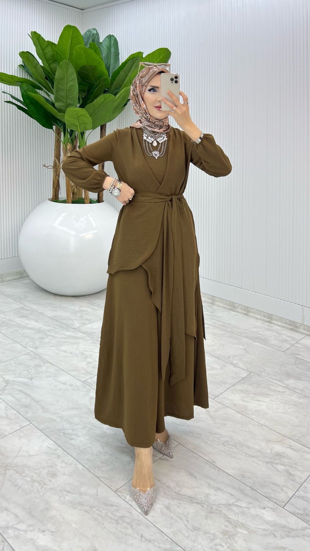 Kahve Özge Takım Tesettür Giyim