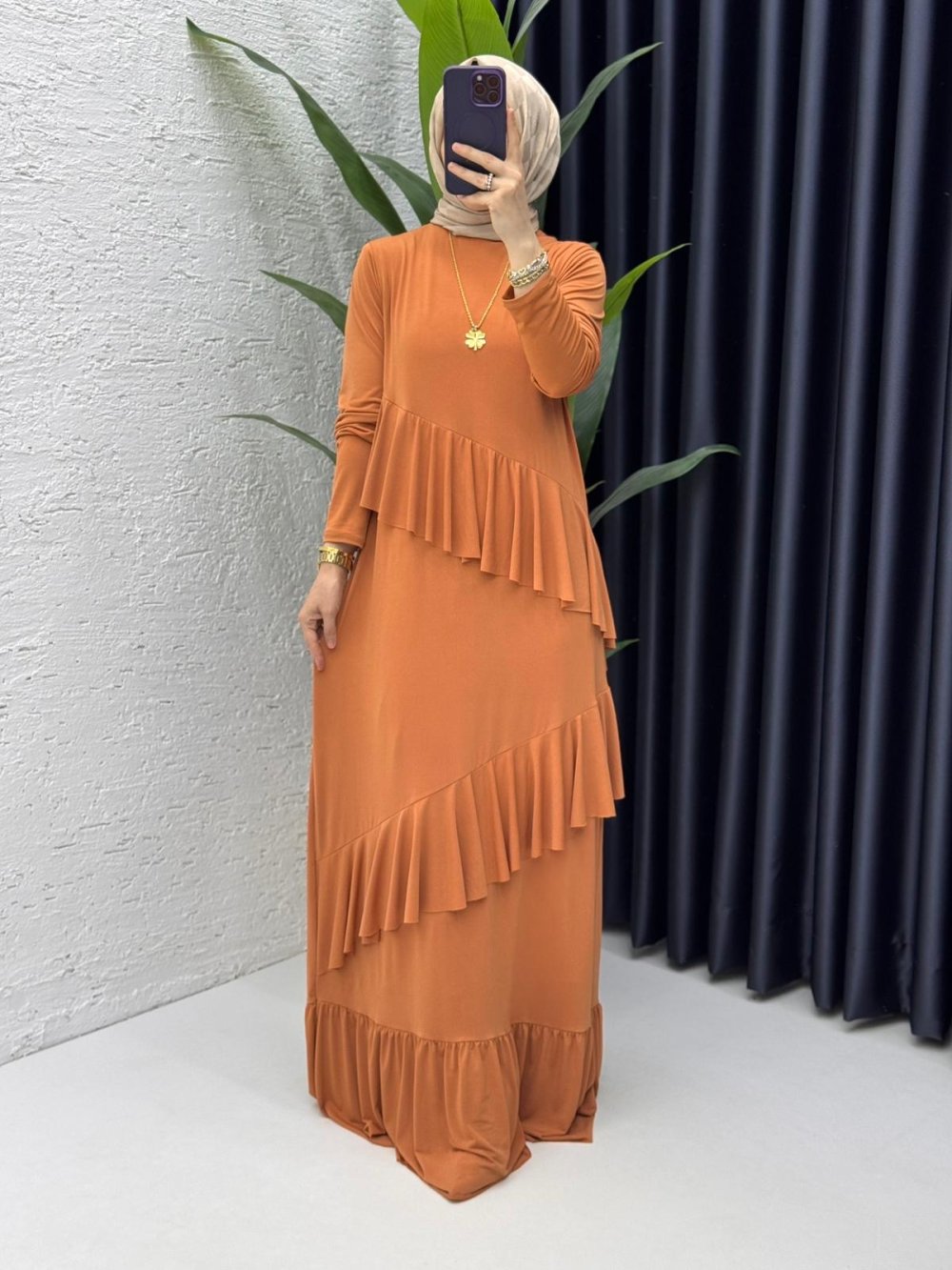 Kiremit Duru Elbise Tesettür Giyim