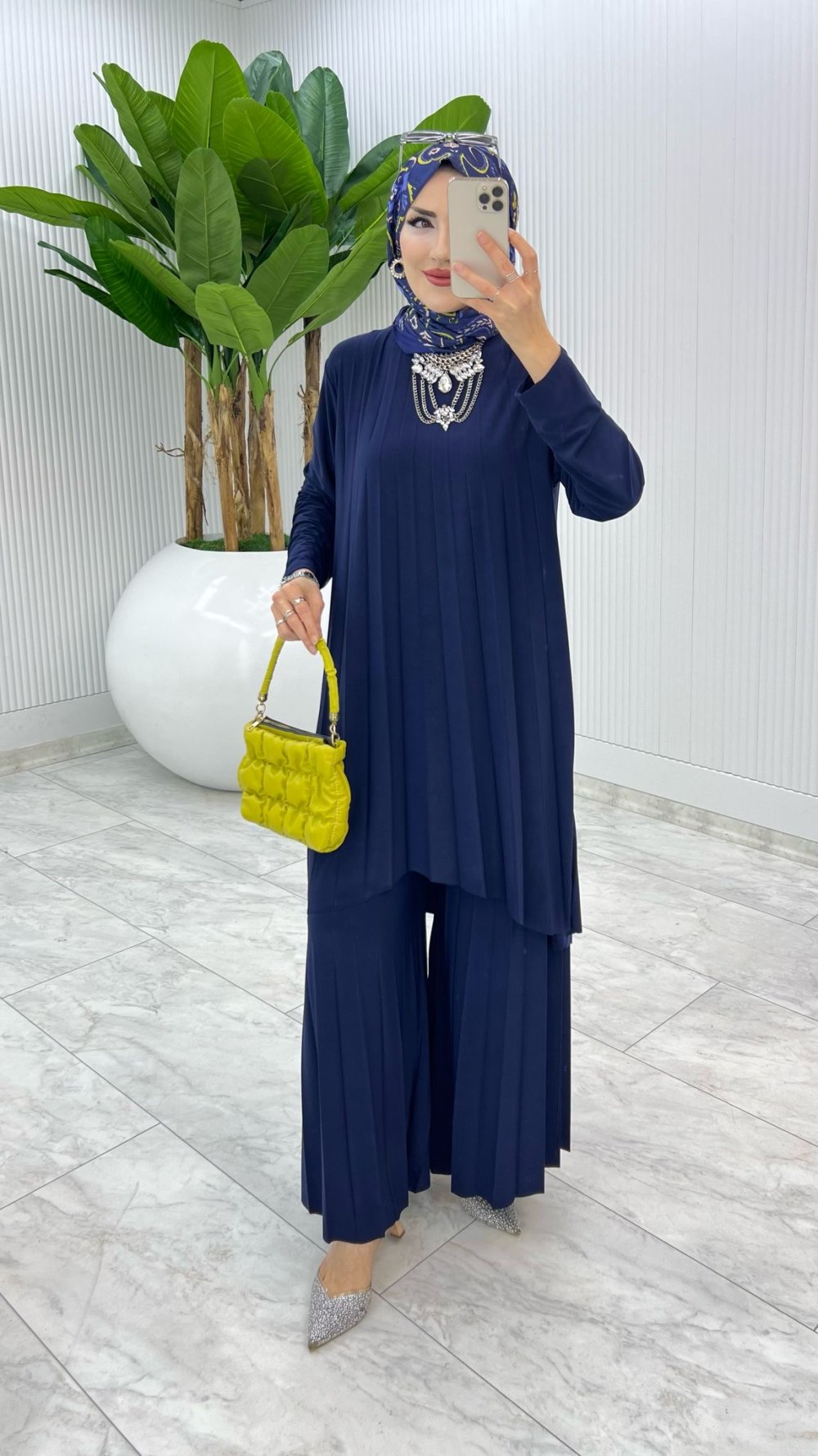 Lacivert Yezra Takım Tesettür Giyim
