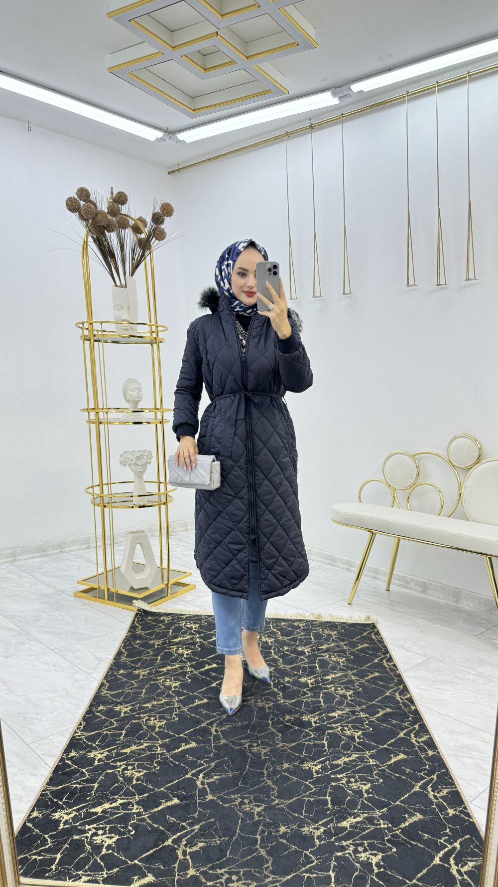 Lacivert Armalı Mont Premium Kalite Tesettür Giyim