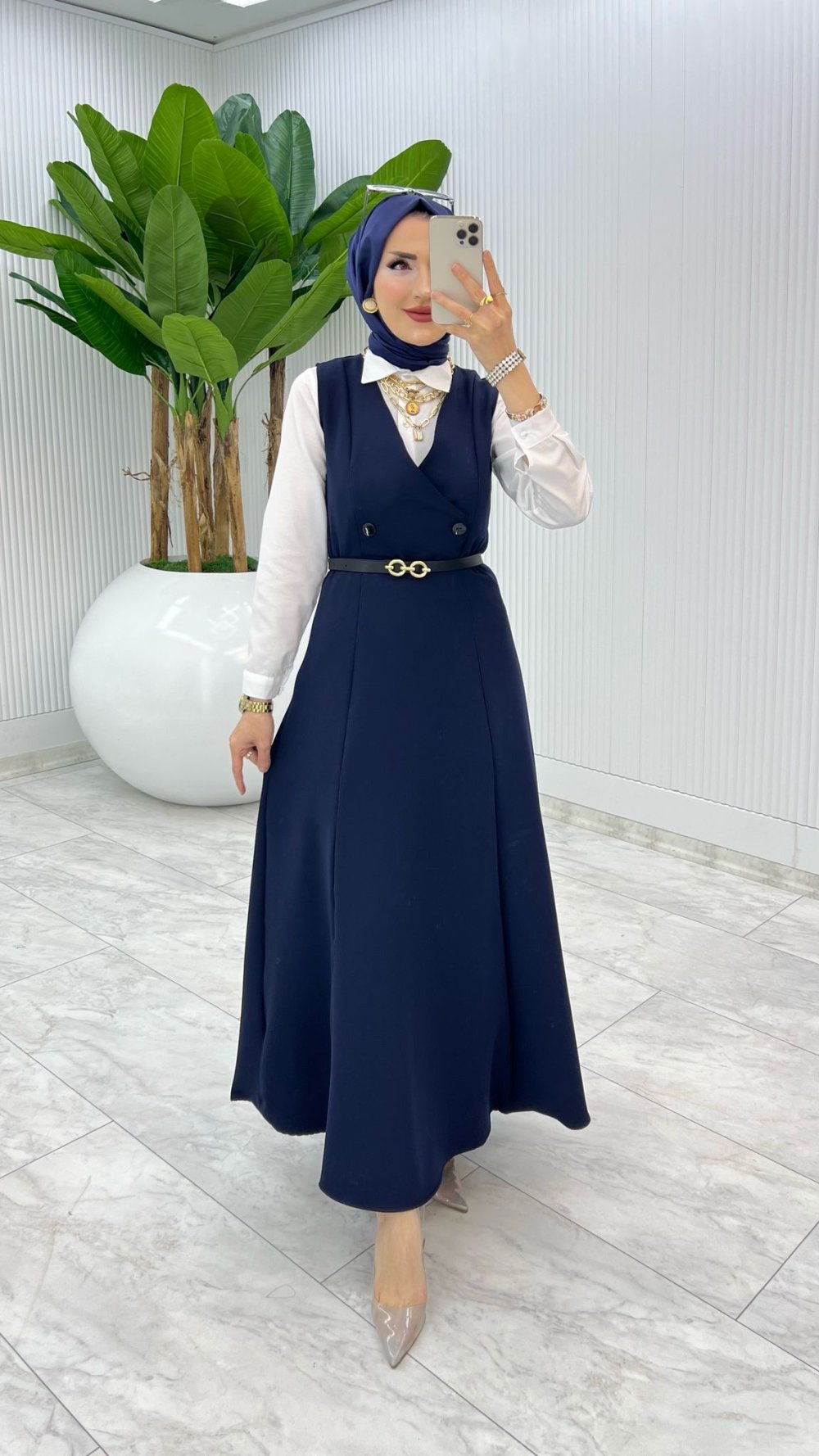 Lacivert Firdevs Jile Tesettür Giyim