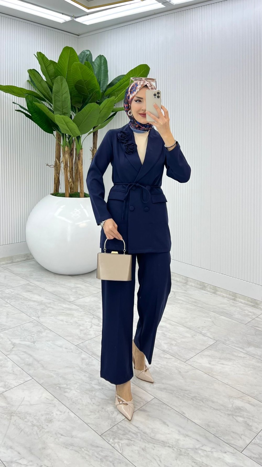 Lacivert Hayal Takım Tesettür Giyim