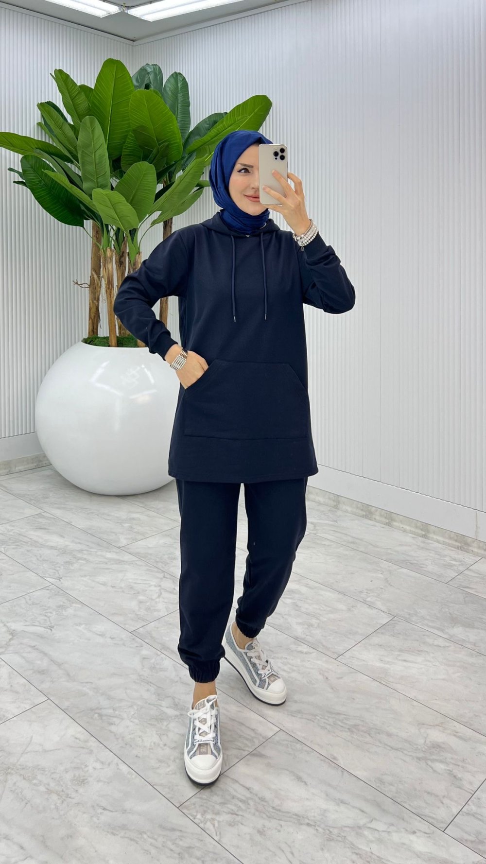 Lacivert Mine Takım Tesettür Giyim