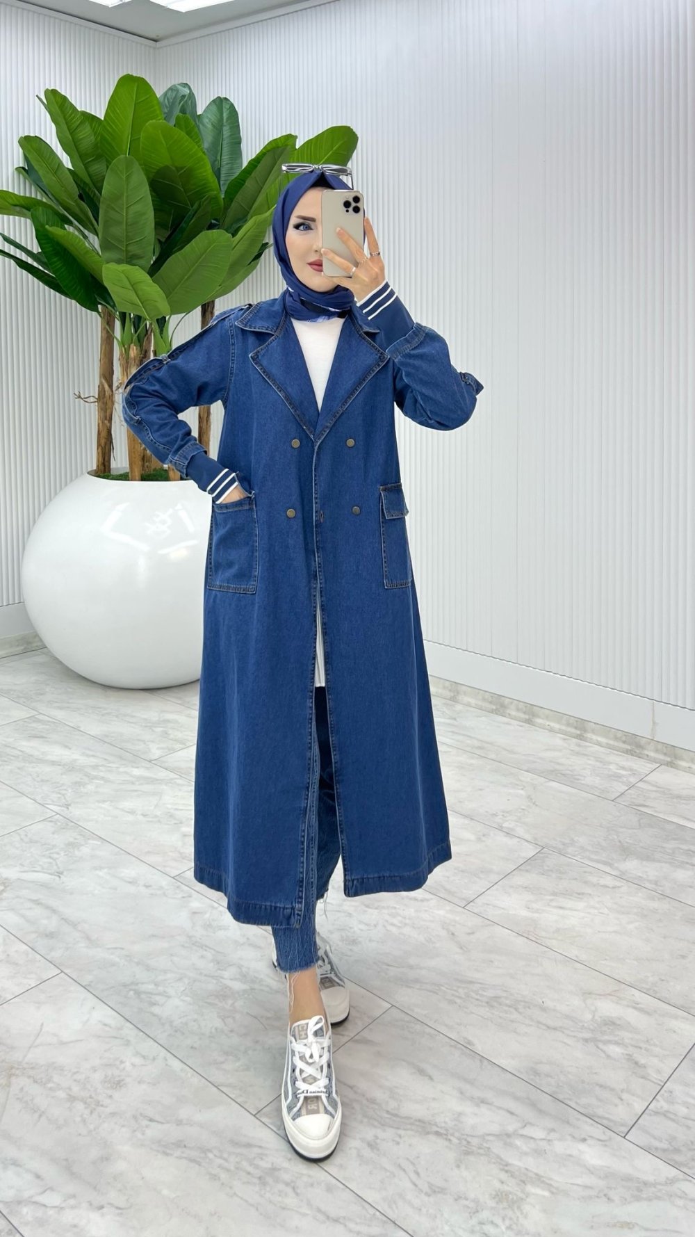 Lacivert Premium Hançer Kot Kap Tesettür Giyim