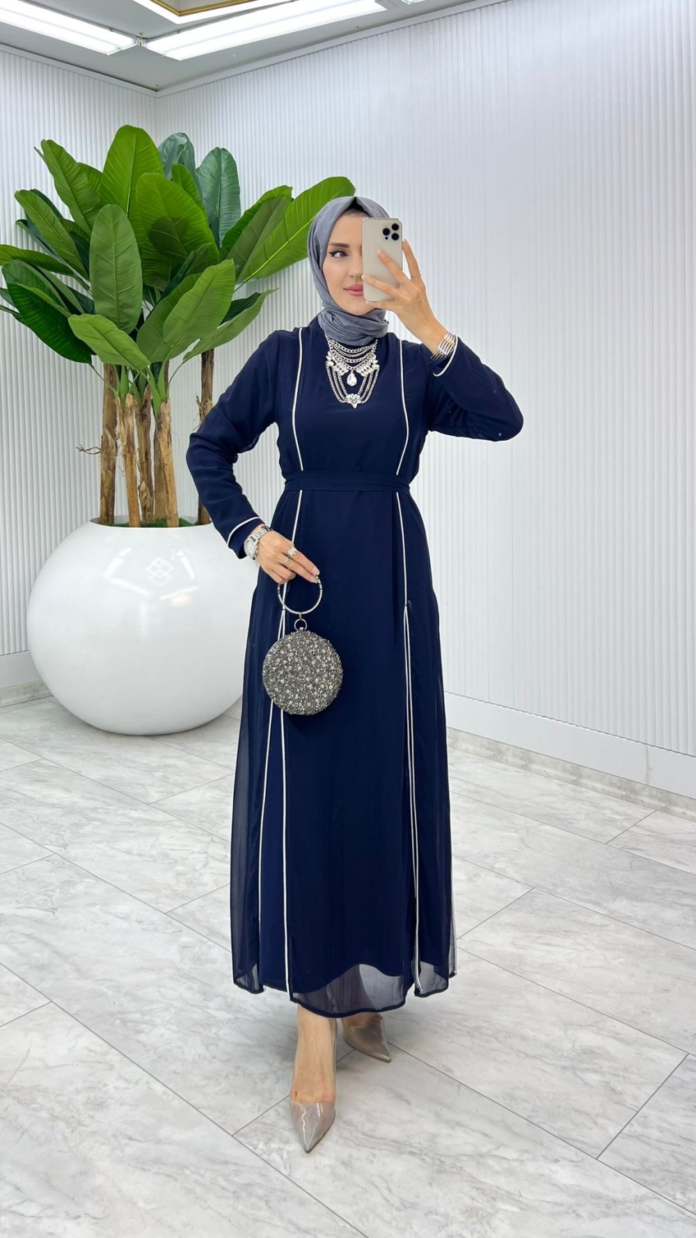 Lacivert Premium İkili İmren Takım Tesettür Giyim