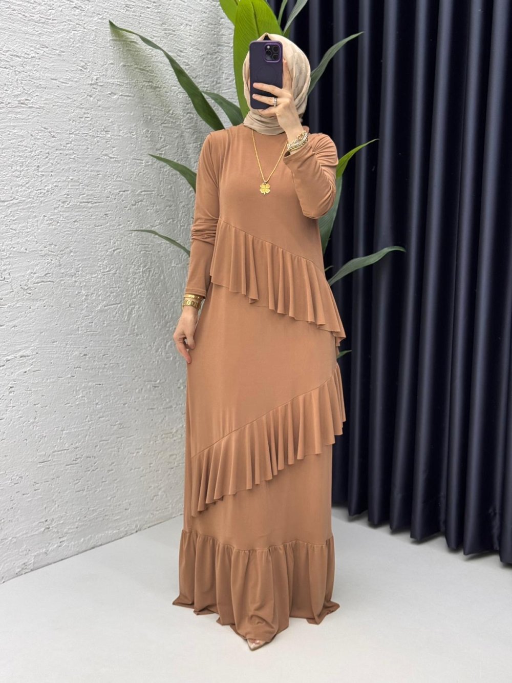 Latte Duru Elbise Tesettür Giyim