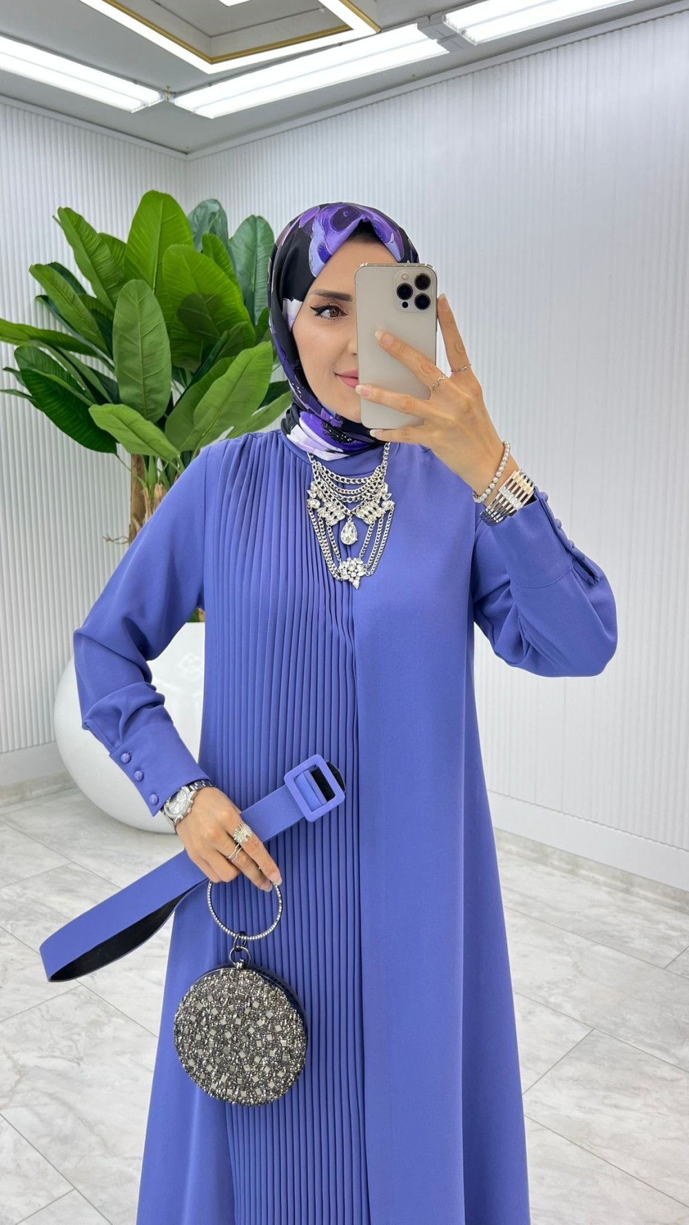 Lila Busem Elbise Tesettür Giyim