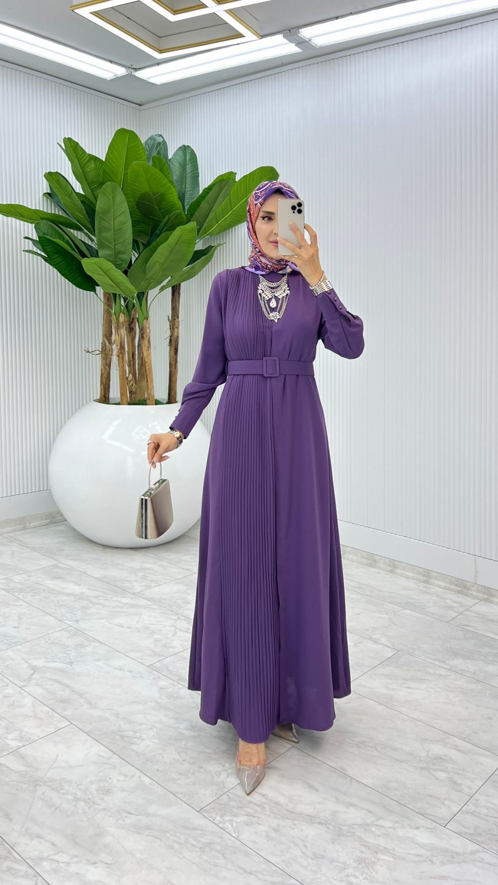 Mürdüm Busem Elbise Tesettür Giyim