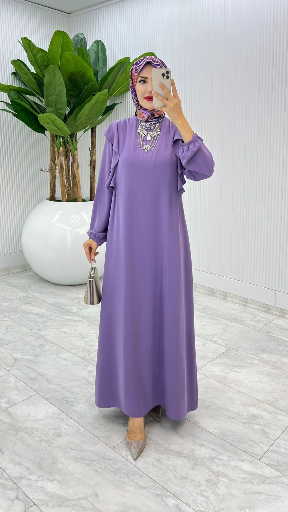 Mürdüm Zennure Elbise Tesettür Giyim