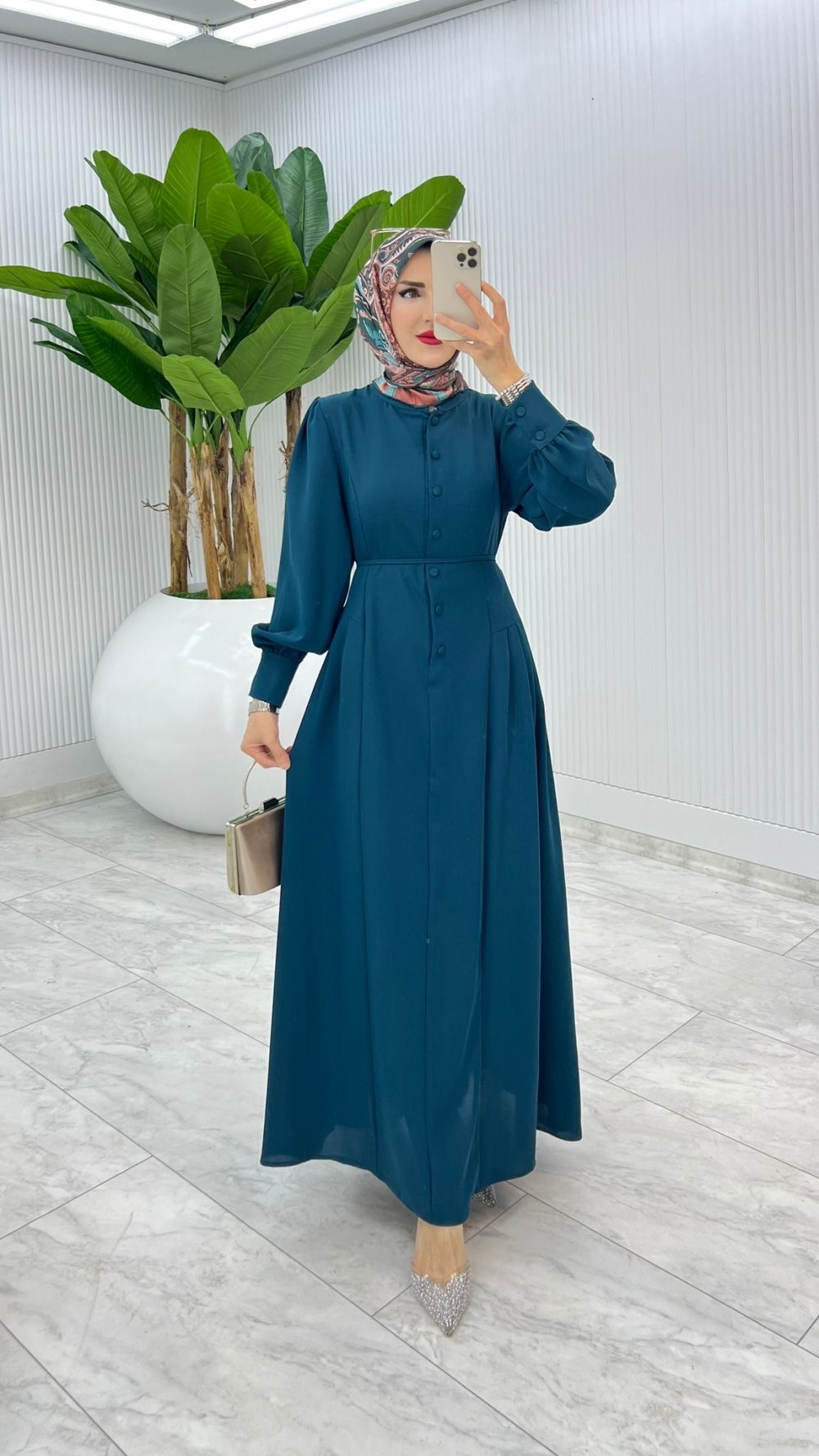 Petrol Premıum İstanbul Elbise Tesettür Giyim