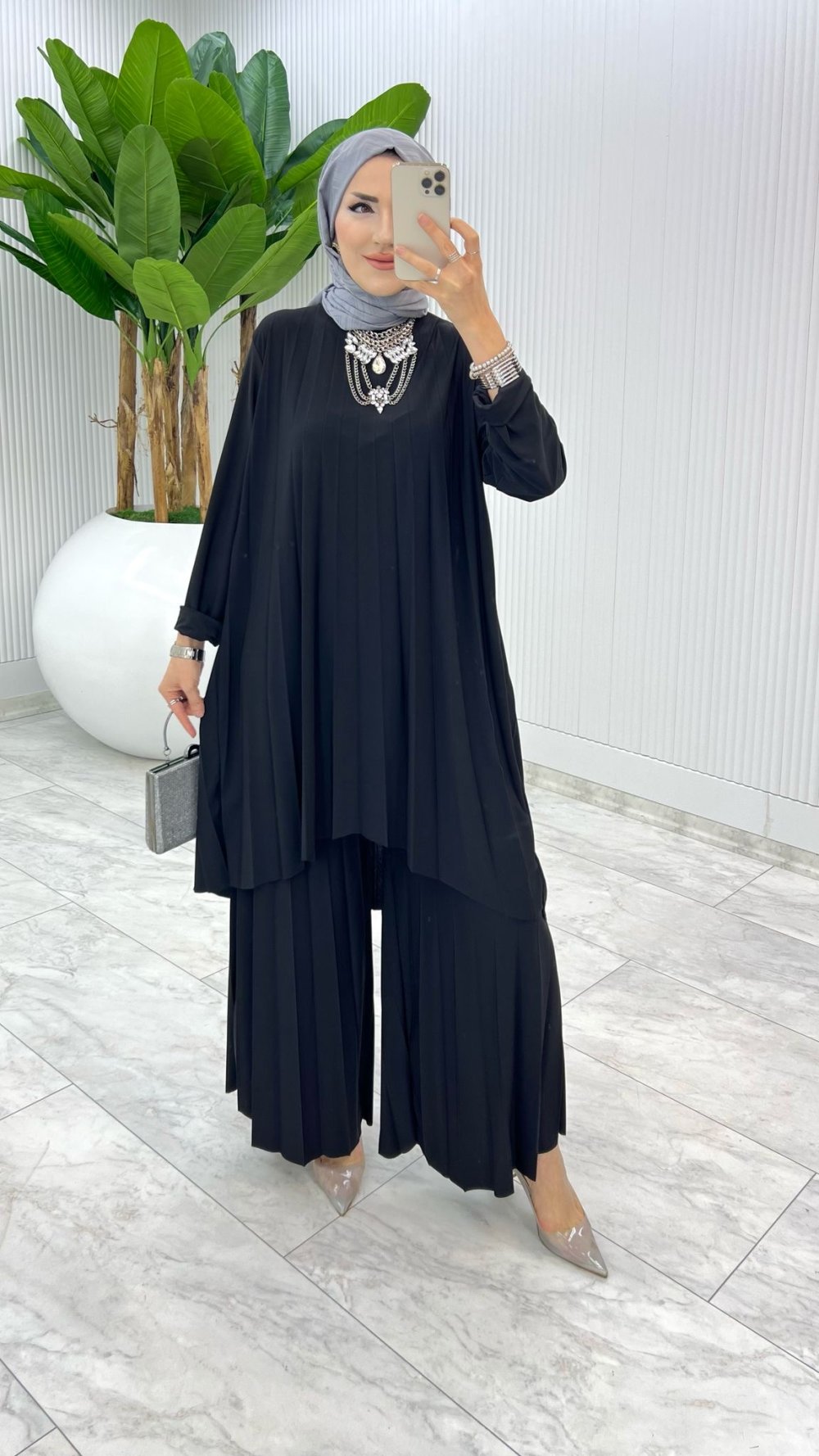 Siyah Yezra Takım Tesettür Giyim