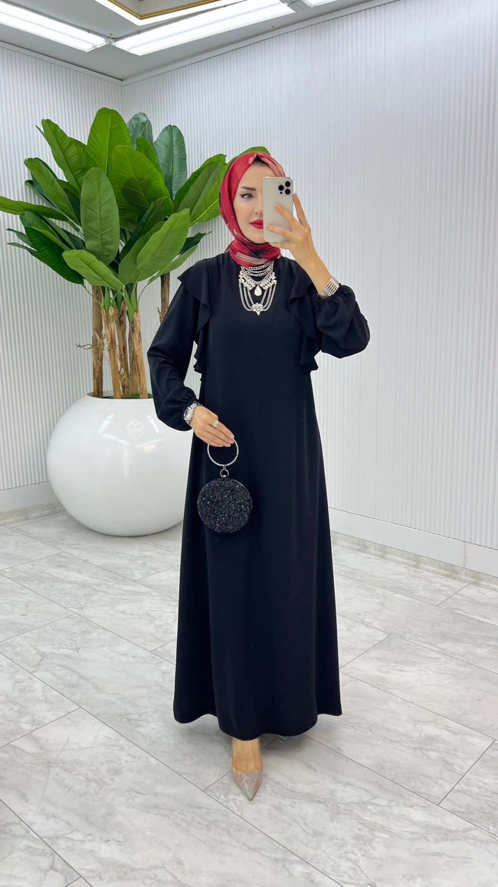 Siyah Zennure Elbise Tesettür Giyim