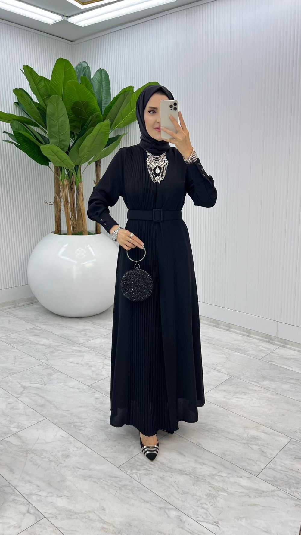 Siyah Busem Elbise Tesettür Giyim