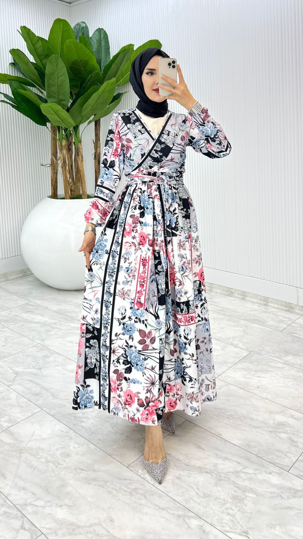 Siyah Etnik Etek Takım Tesettür Giyim