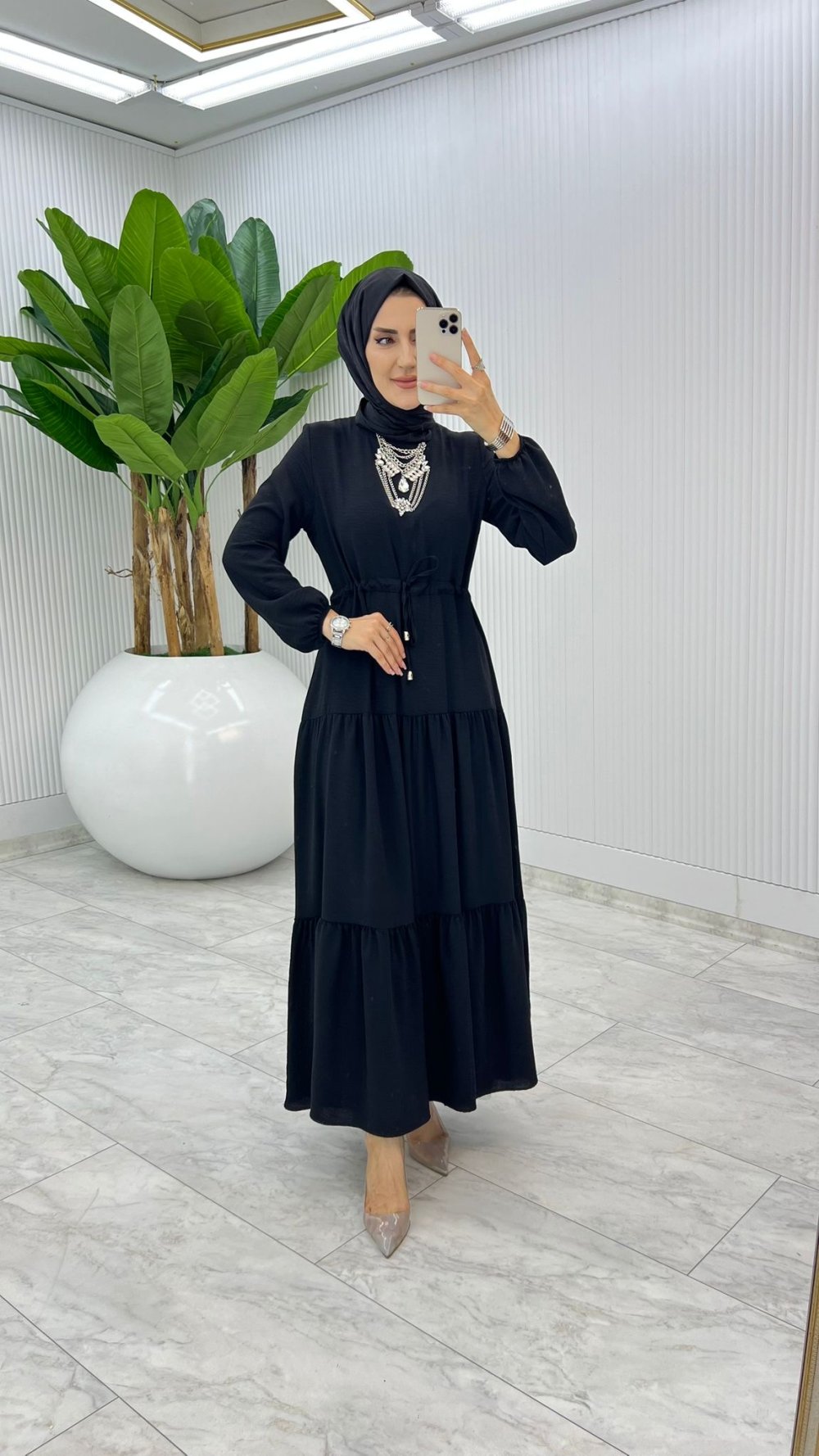 Siyah Nilay Elbise Tesettür Giyim