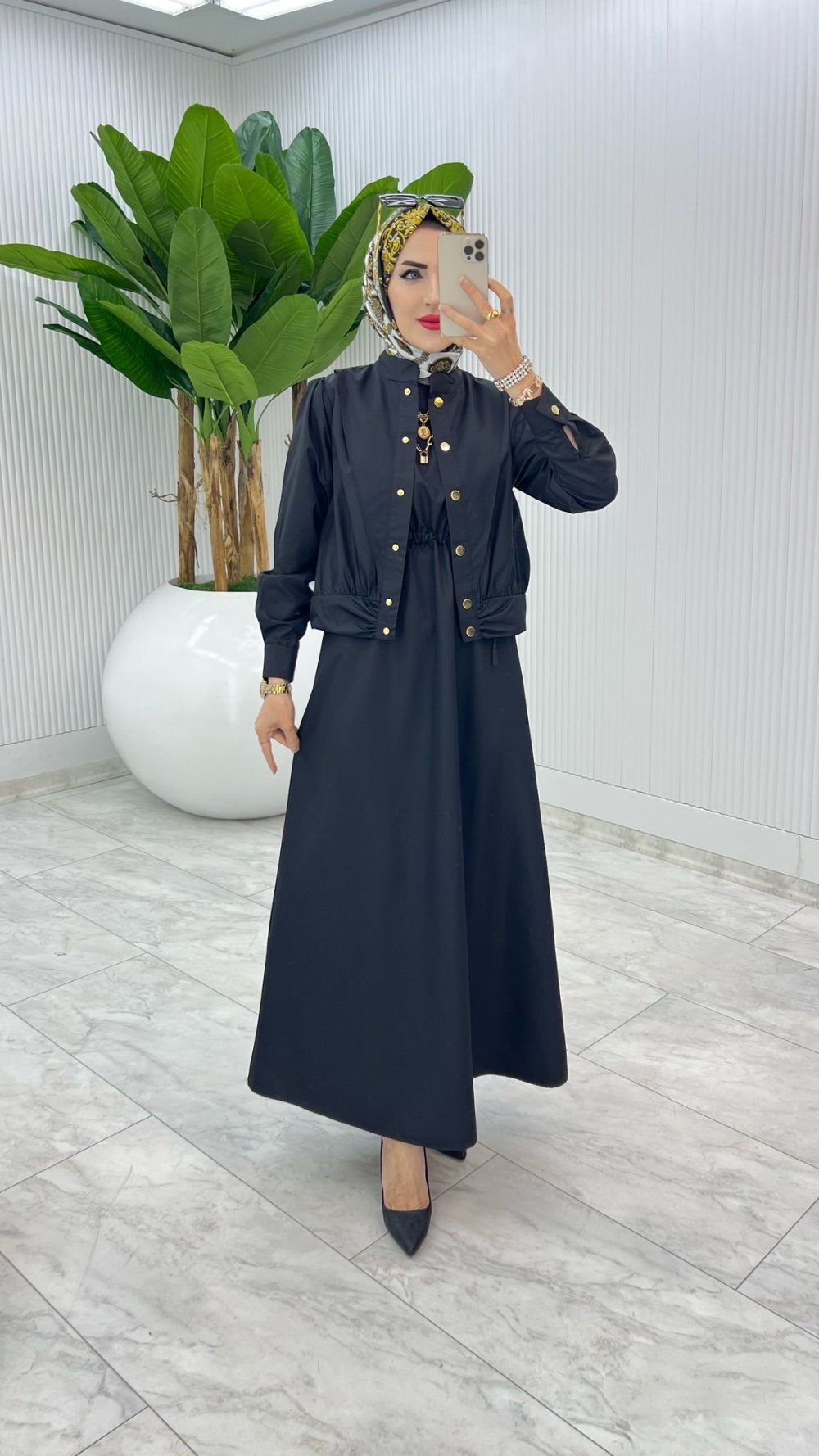 Siyah Premium Gizem Takım Tesettür Giyim