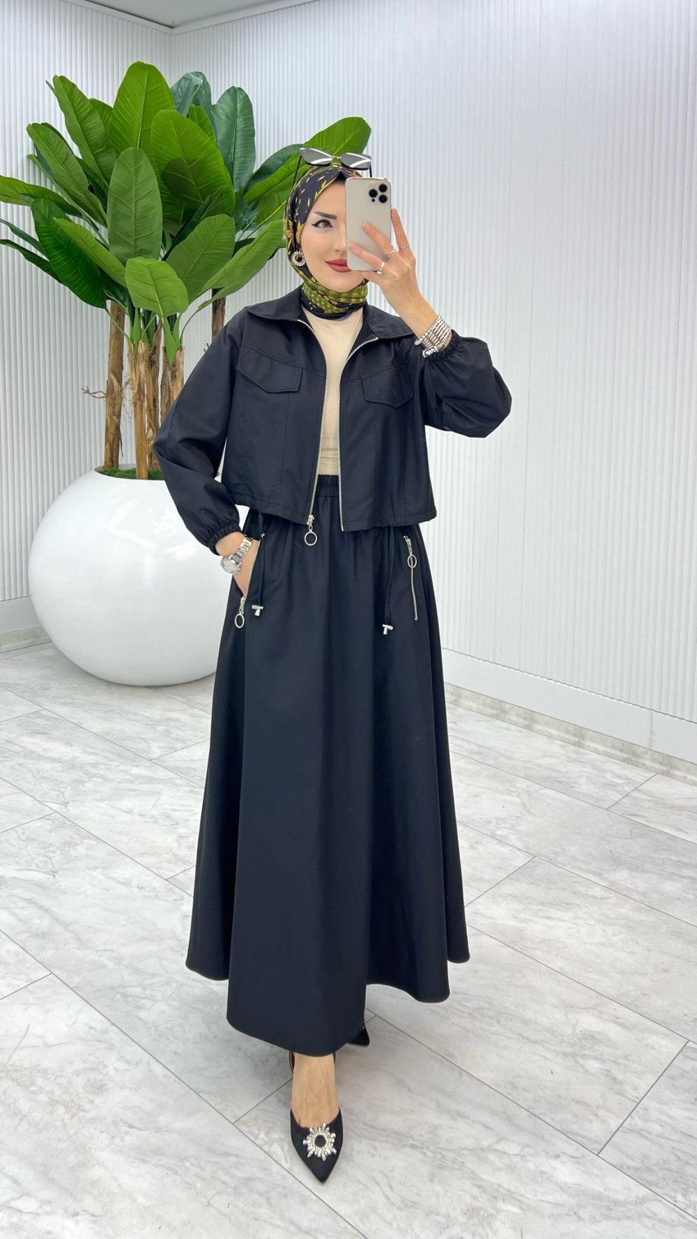 Siyah Premium Nefis Etek Takım