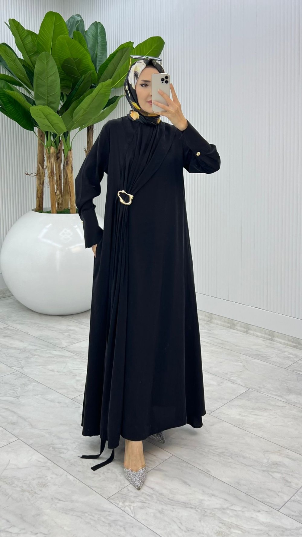 Siyah Premium Destan Elbise Tesettür Giyim