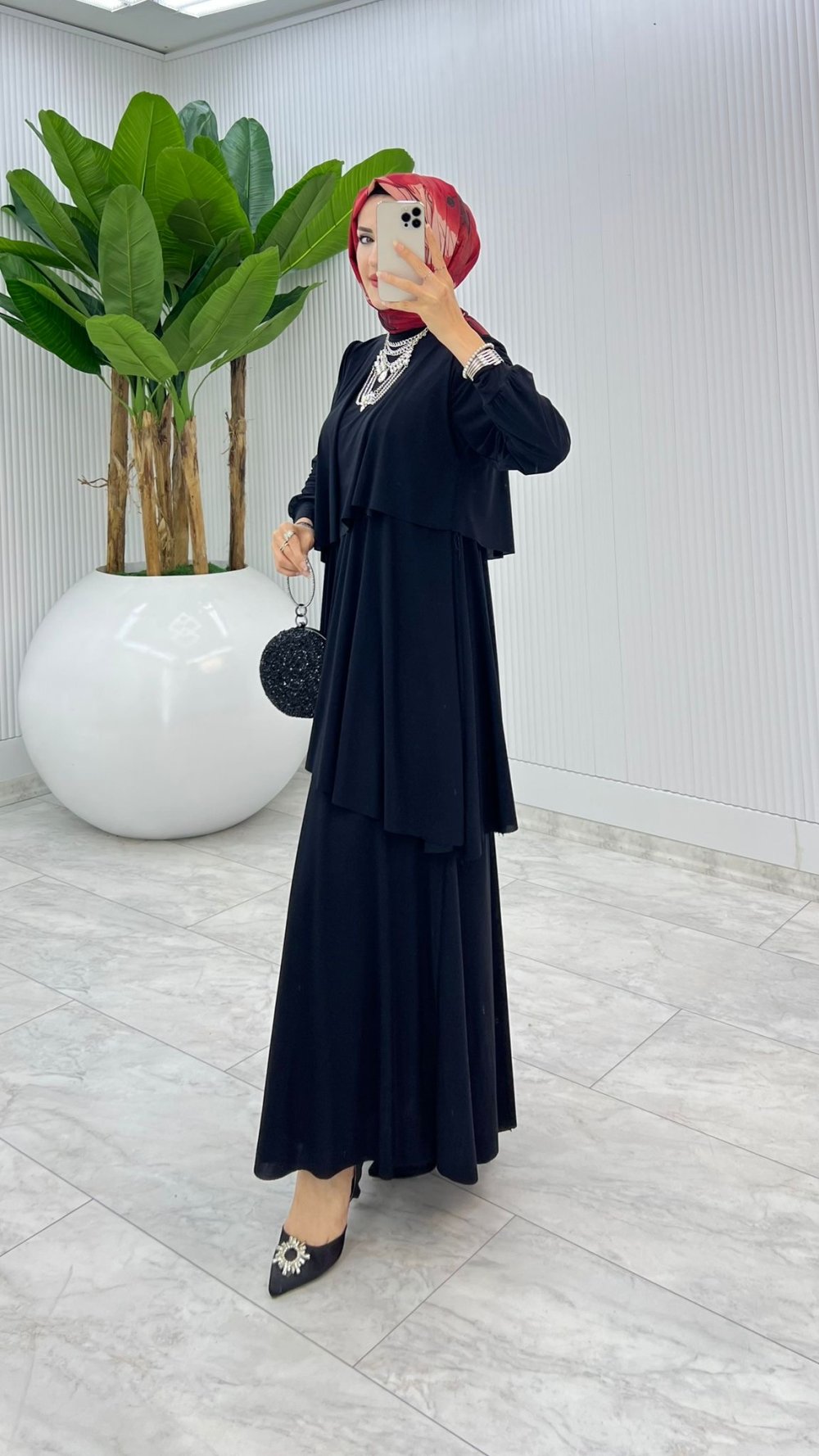 Siyah Premium Diva Elbise Tesettür Giyim