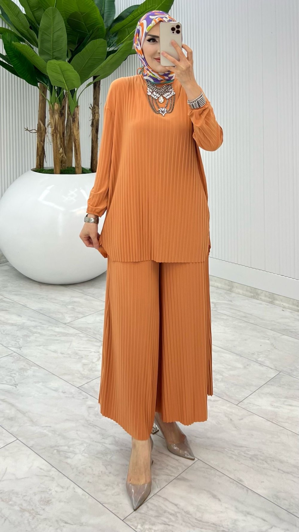 Somon  Bilge Pantolon Takım Tesettür Giyim