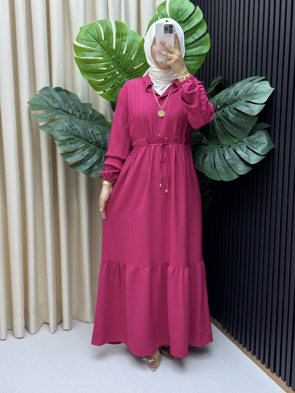 Dilara elbise Fuşya