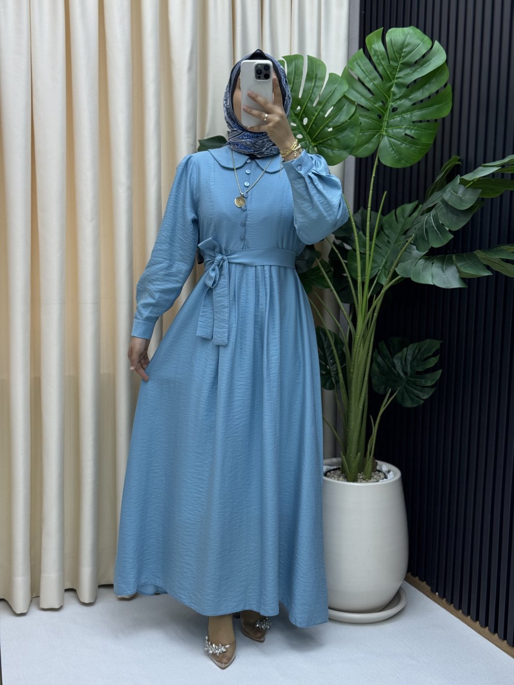 Hale elbise Mavi