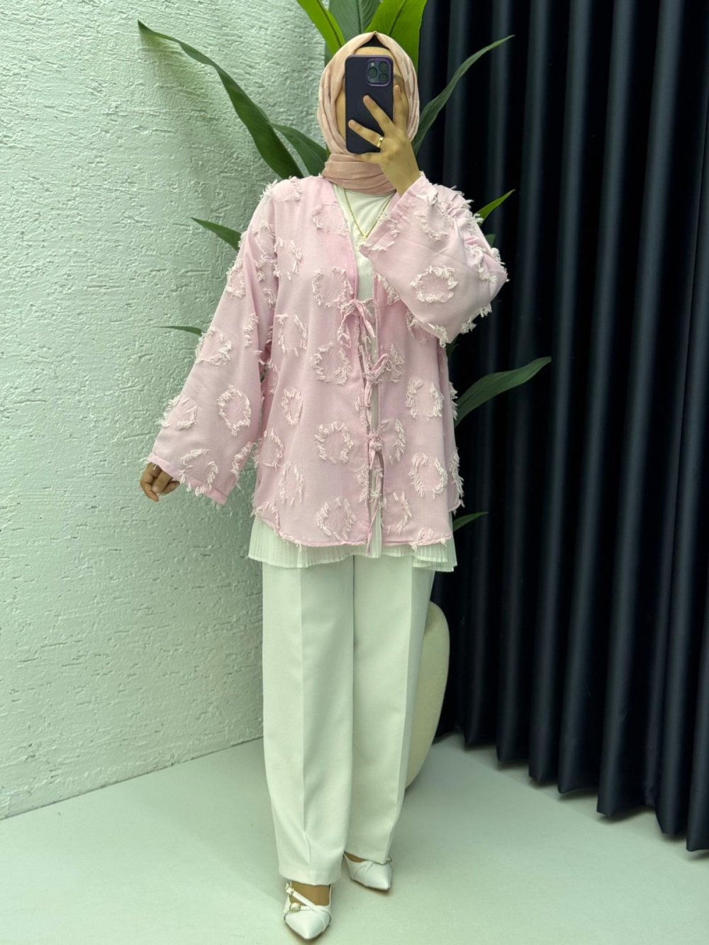 Kelebek kimono Pembe