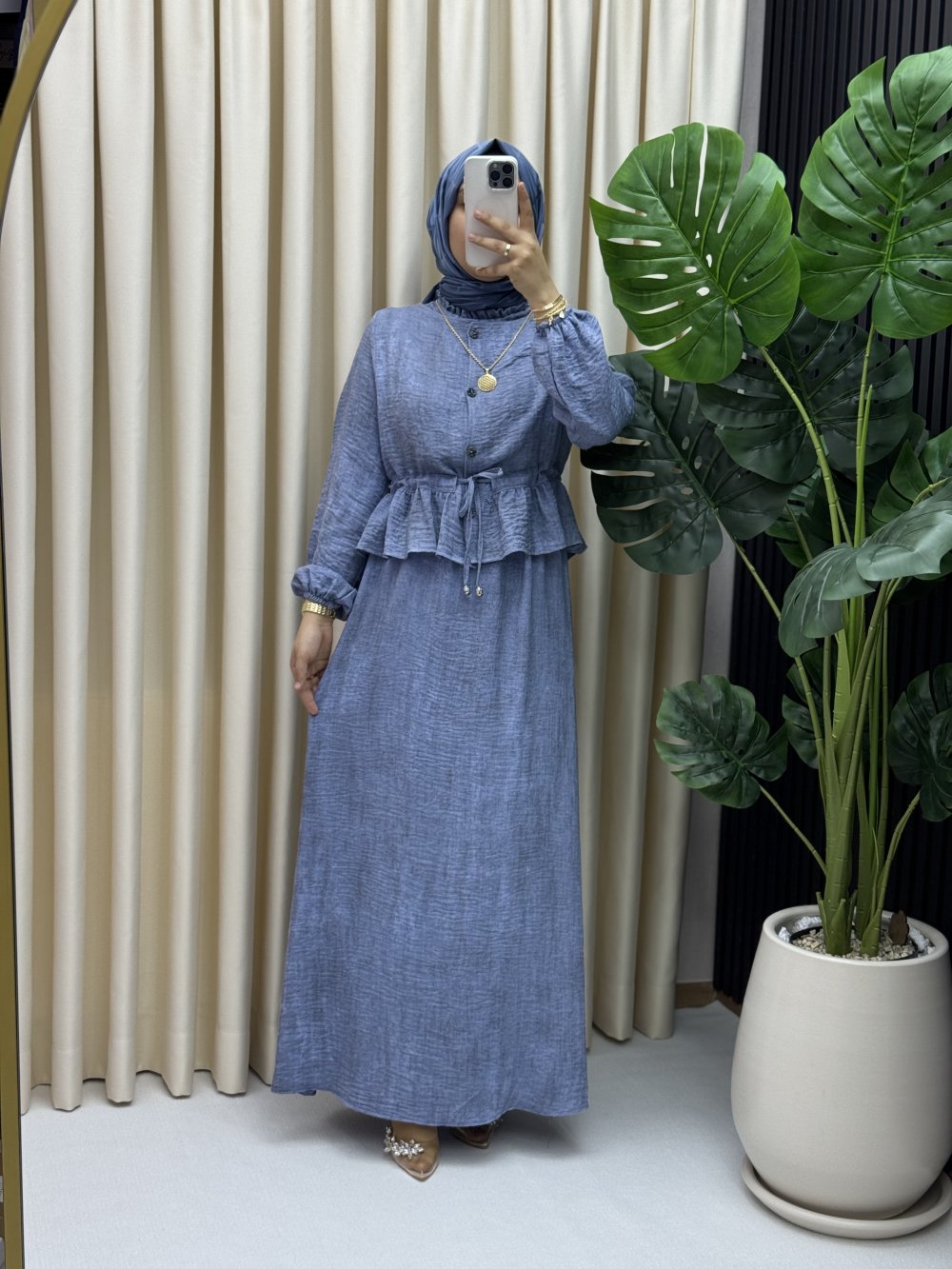 Rüveyda elbise Mavi