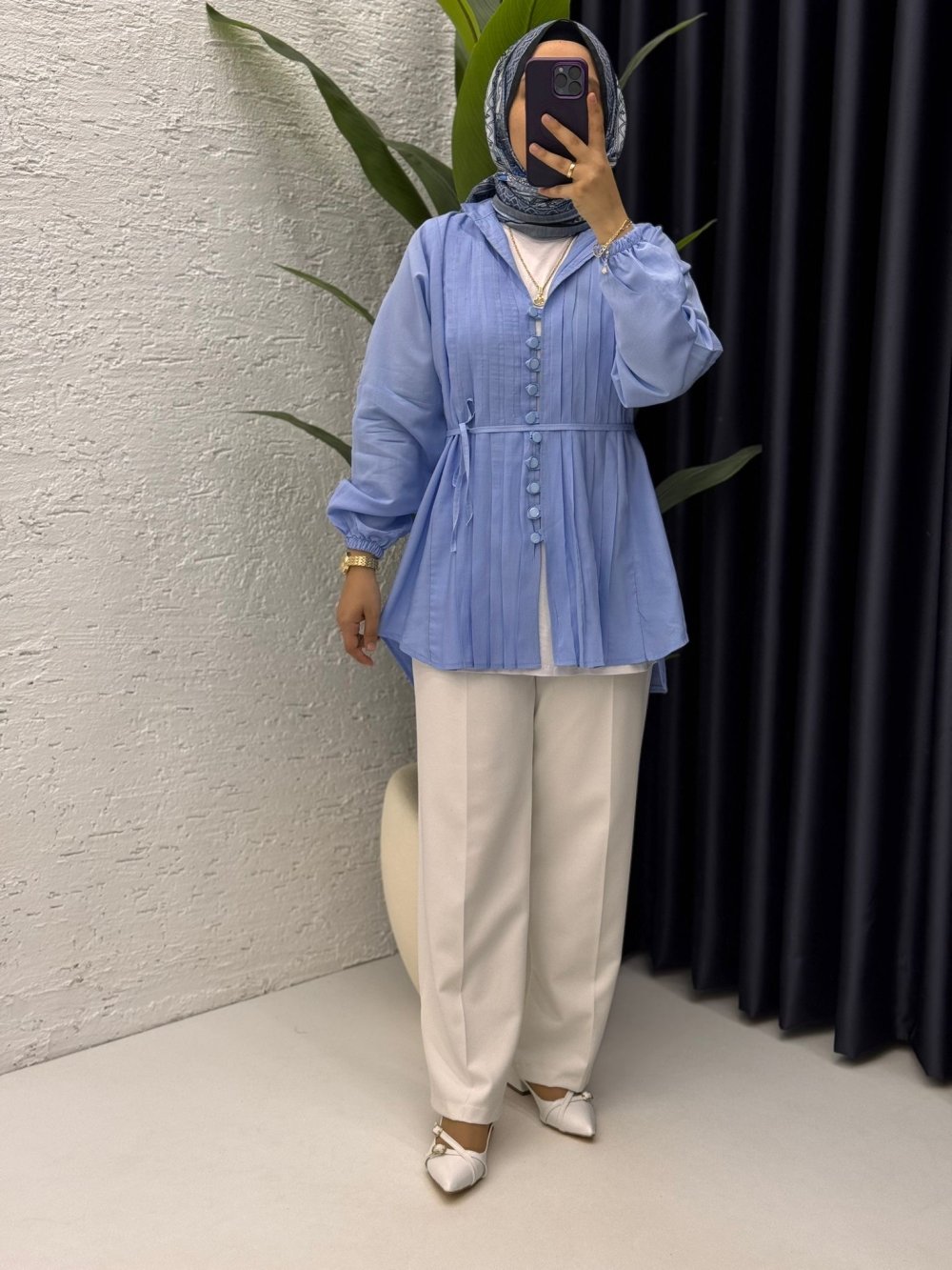 Sare gömlek Bebe Mavisi