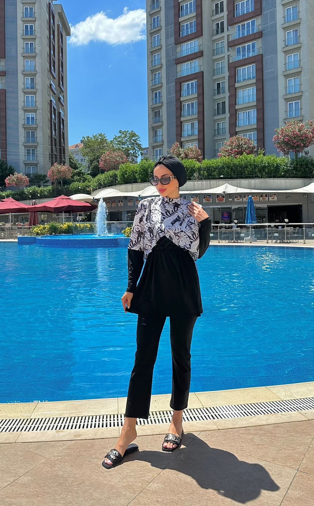 Tesettür Mayo Siyah Beyaz Siyah Beyaz