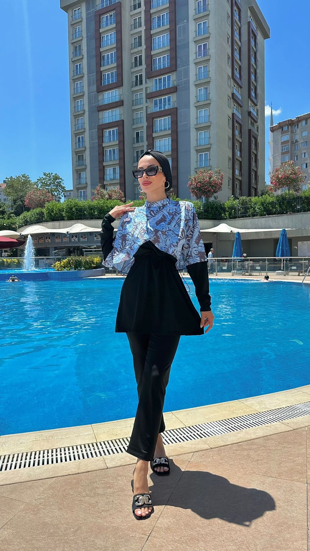 Tesettür Mayo Mavi Mavi