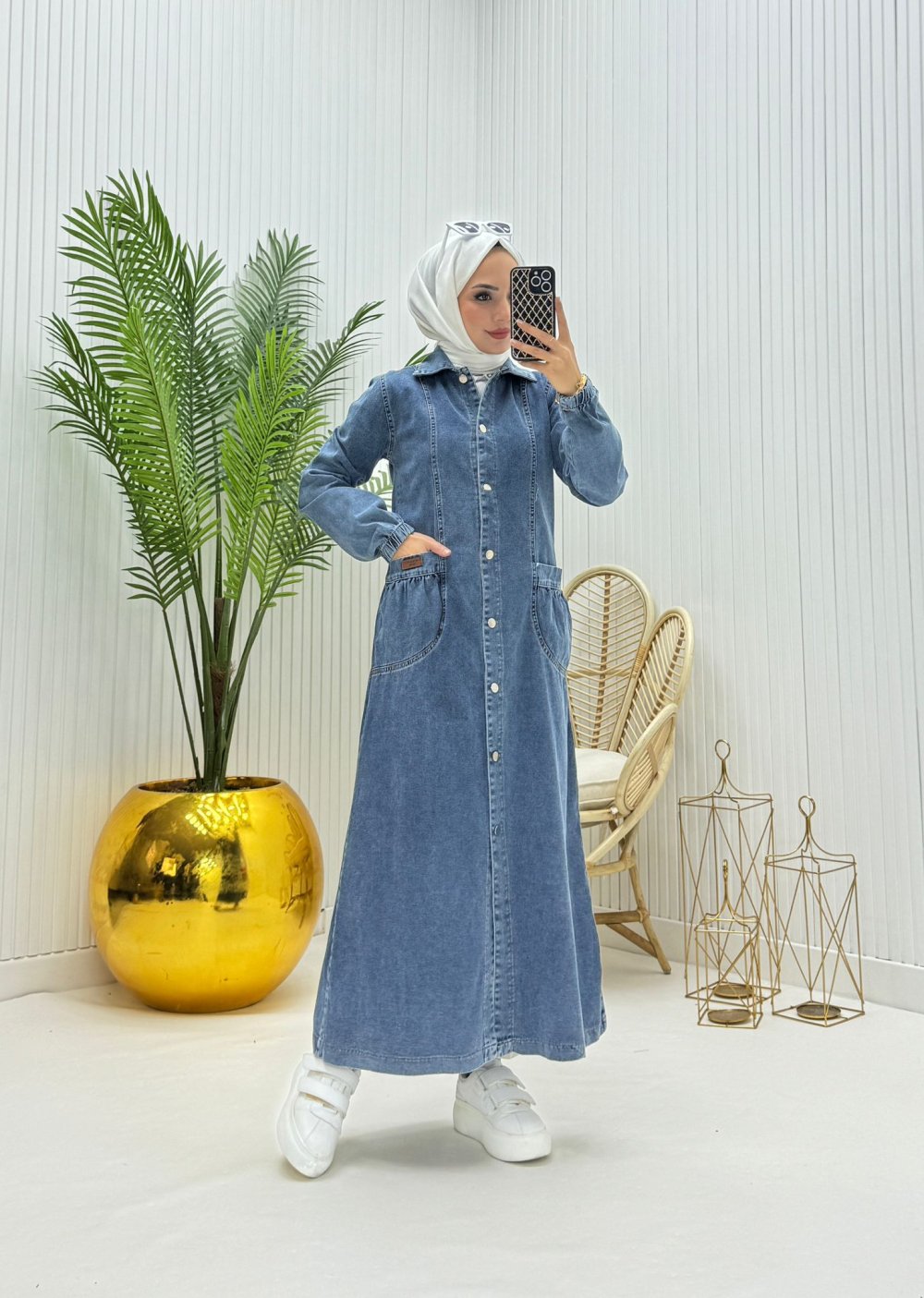 Açelya Kot Kap Mavi  Mavi