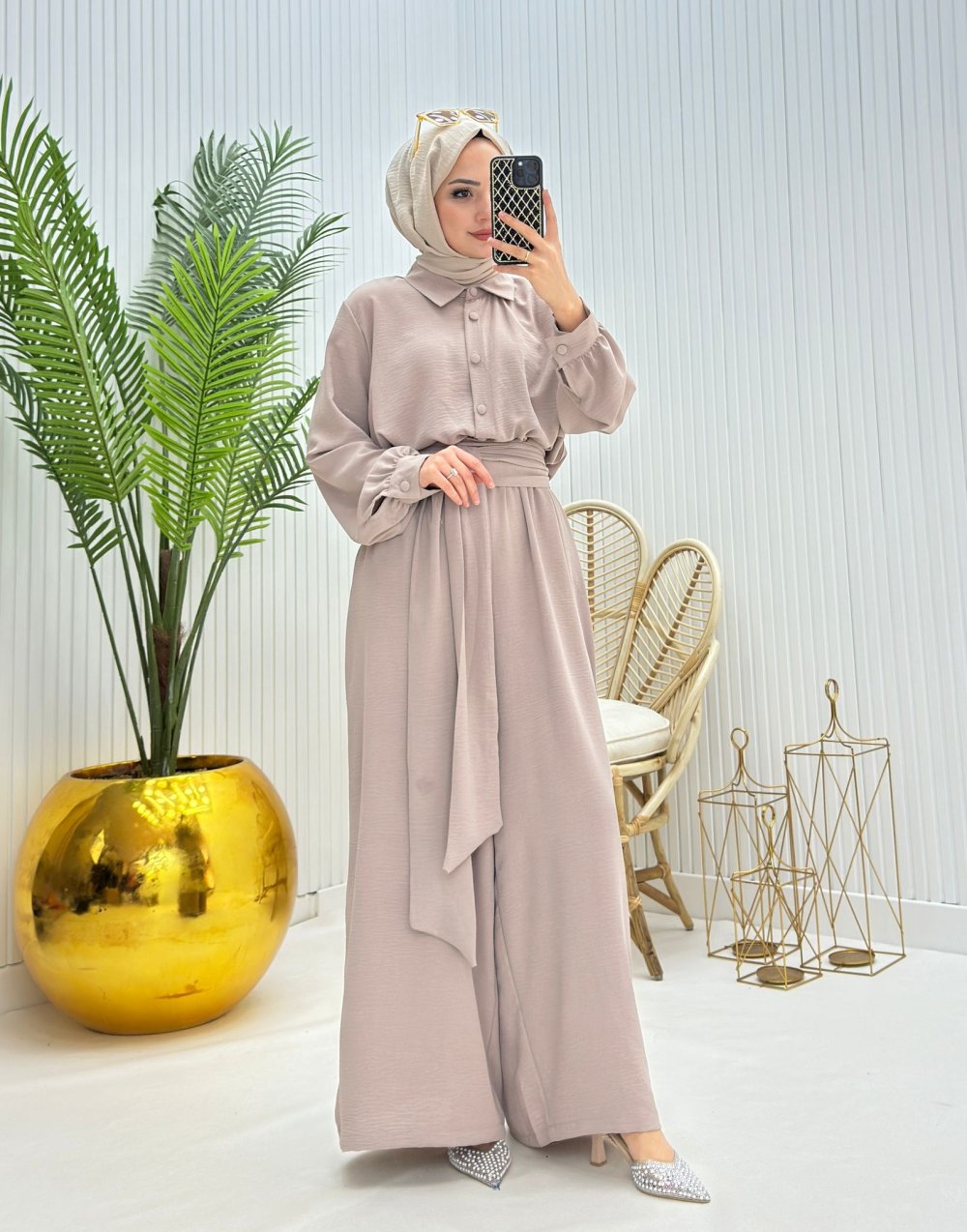 Alya Tesettür Tulum Vizon Vizon