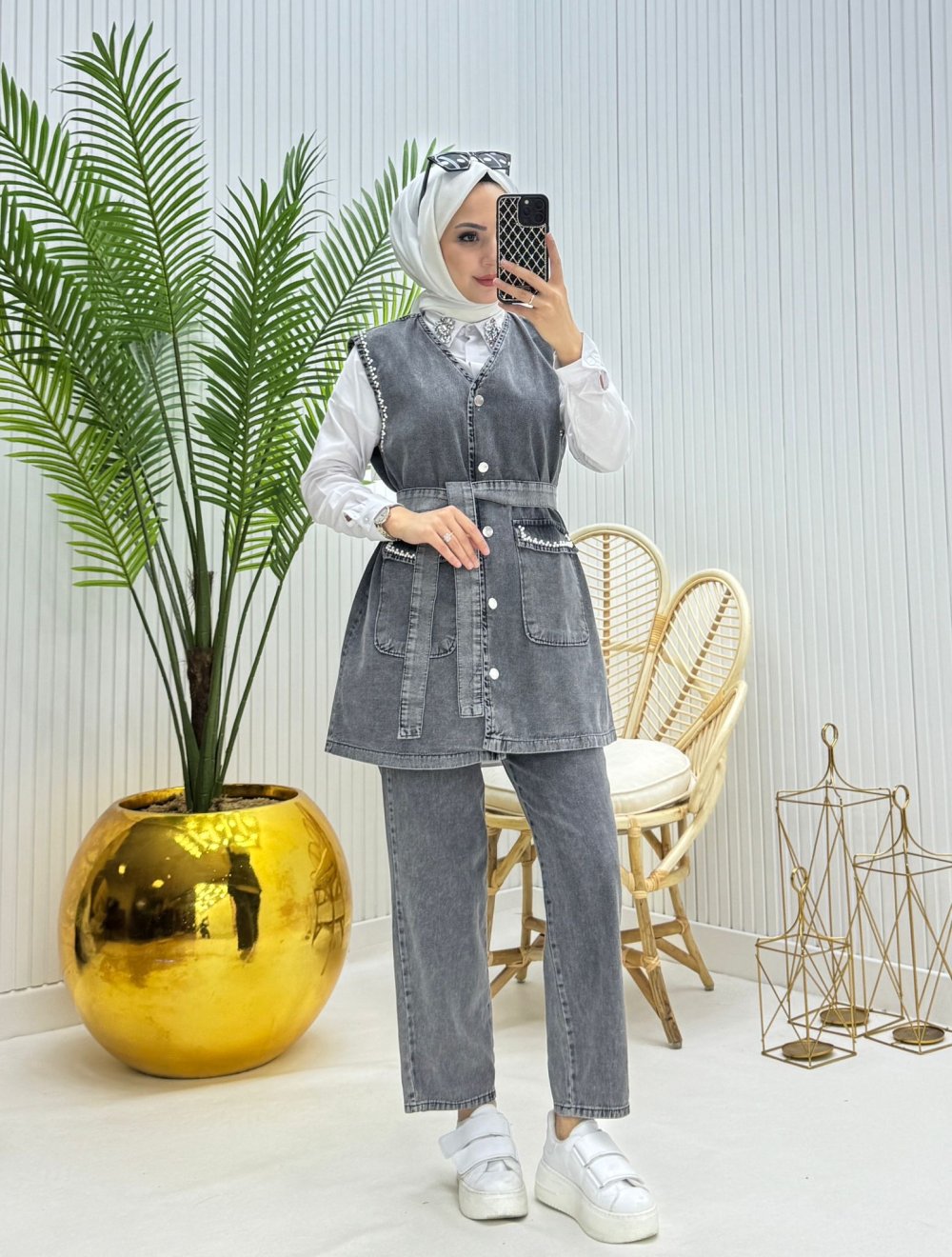 Best Tesettür Takım  Gri Gri