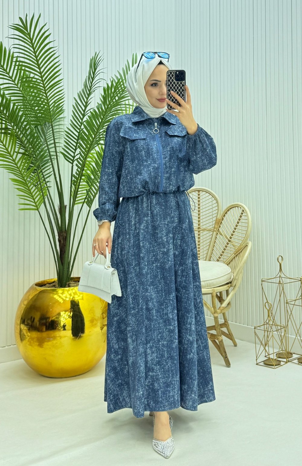 Boby Tesettür Elbise Koyu Mavi Koyu Mavi
