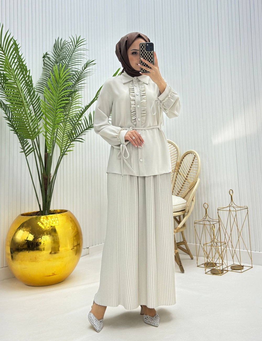 Cevher Tesettür Takım Taş Taş