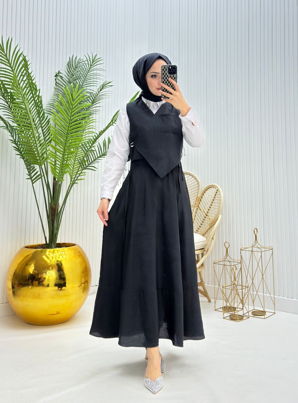 Ecrin Tesettür Takım Siyah Siyah