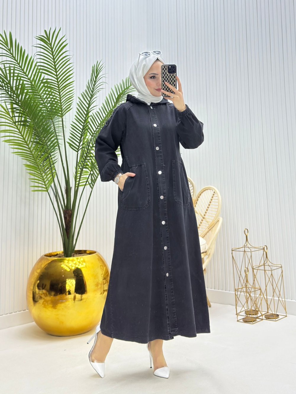 Emel Tesettür Kap Siyaj Siyah