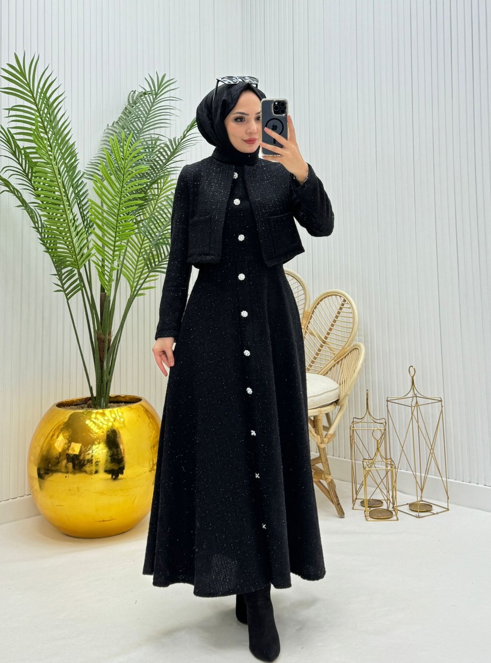 İlayda Tesettür Takım Siyah  Siyah
