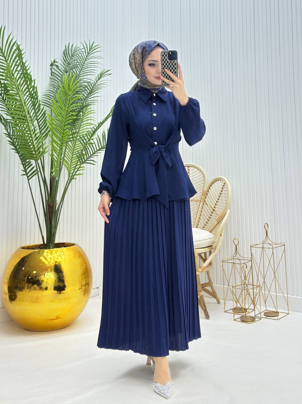 Lal Tesettür Takım Lacivert  Lacivert