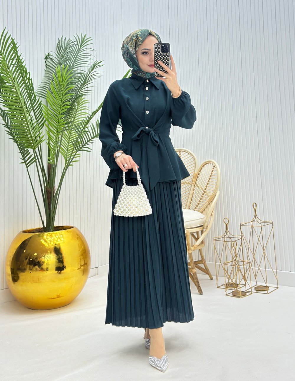 Lal Tesettür Takım Zümrüt  Zümrüt